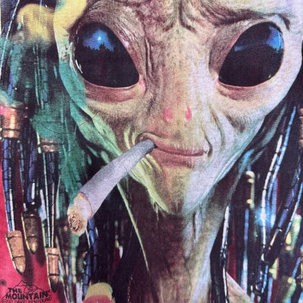 2013 the mountain David penfound tshirt alien smoking dreadlocks funny vintage - Picture 2 of 9